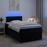 Boxspring krevet s madracem Crna 120 x 190 cm Baršun