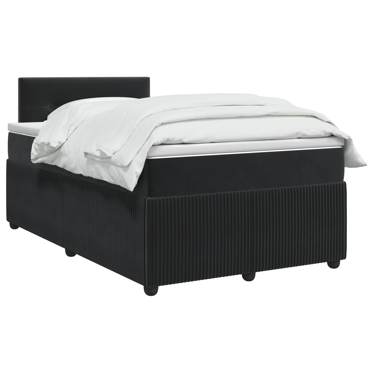 Boxspring krevet s madracem Crna 120 x 190 cm Baršun