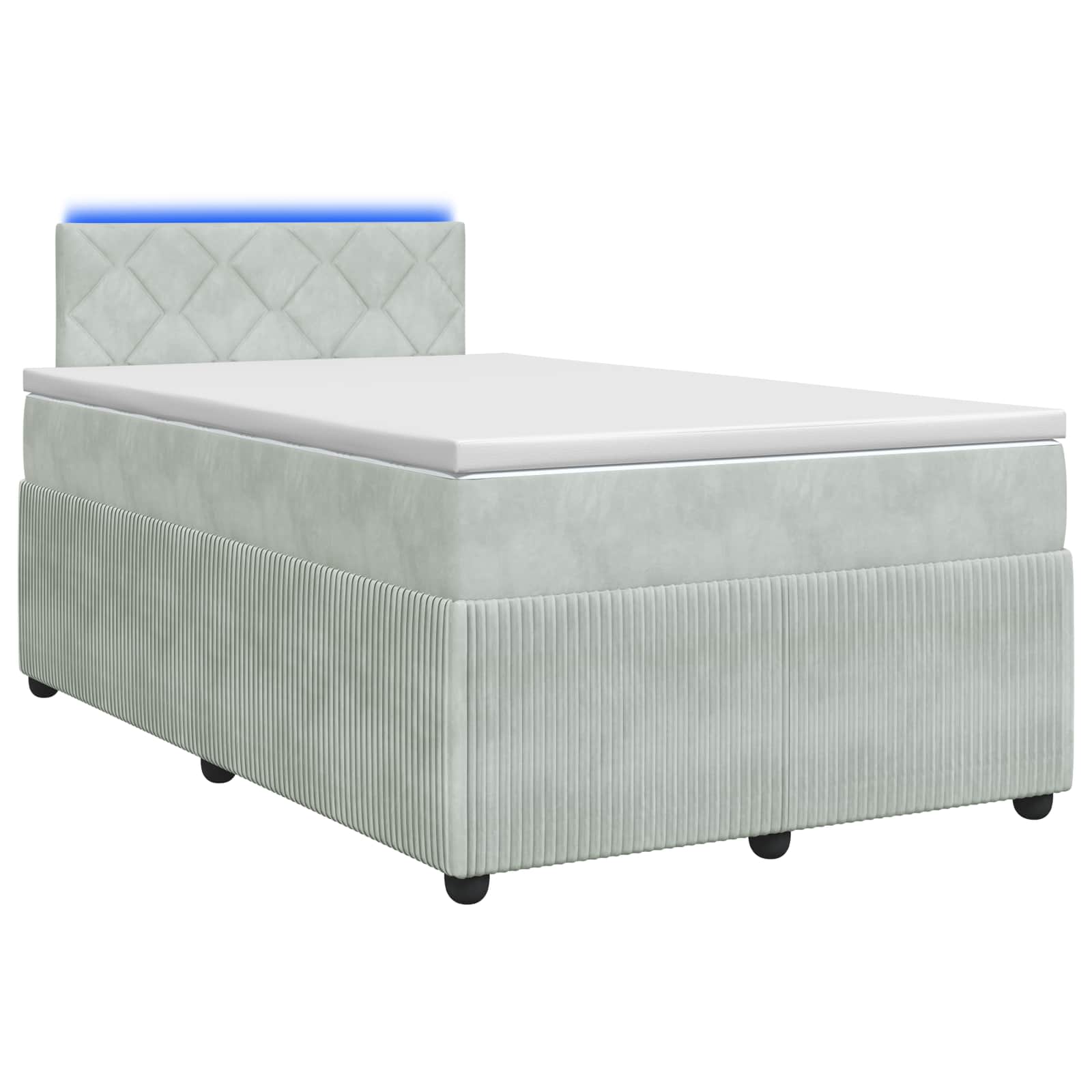 Boxspring krevet s madracem Svjetlosiva 120 x 190 cm Baršun