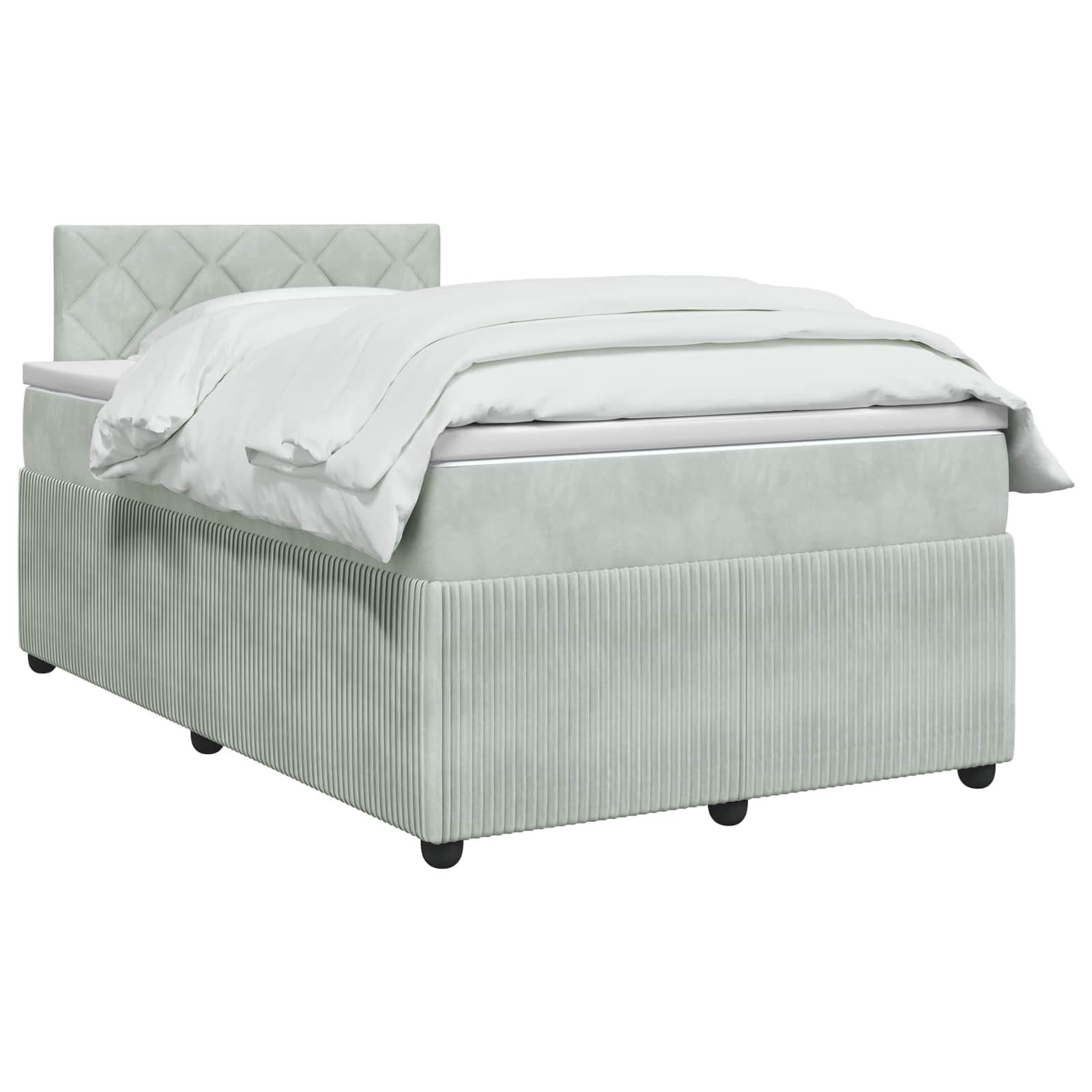 Boxspring krevet s madracem Svjetlosiva 120 x 190 cm Baršun