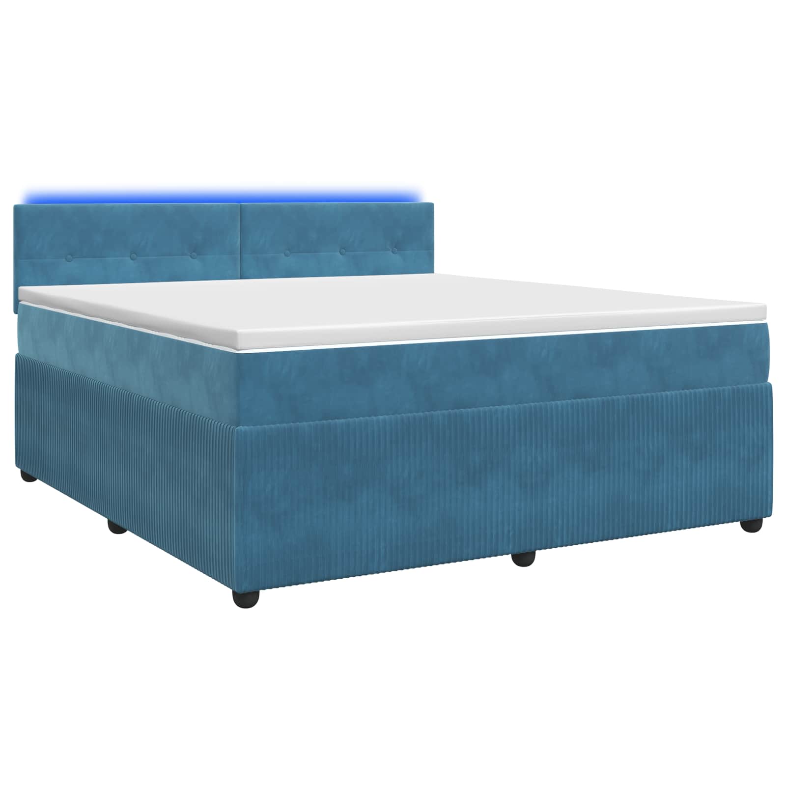 Boxspring krevet s madracem Plava 140 x 190 cm Baršun