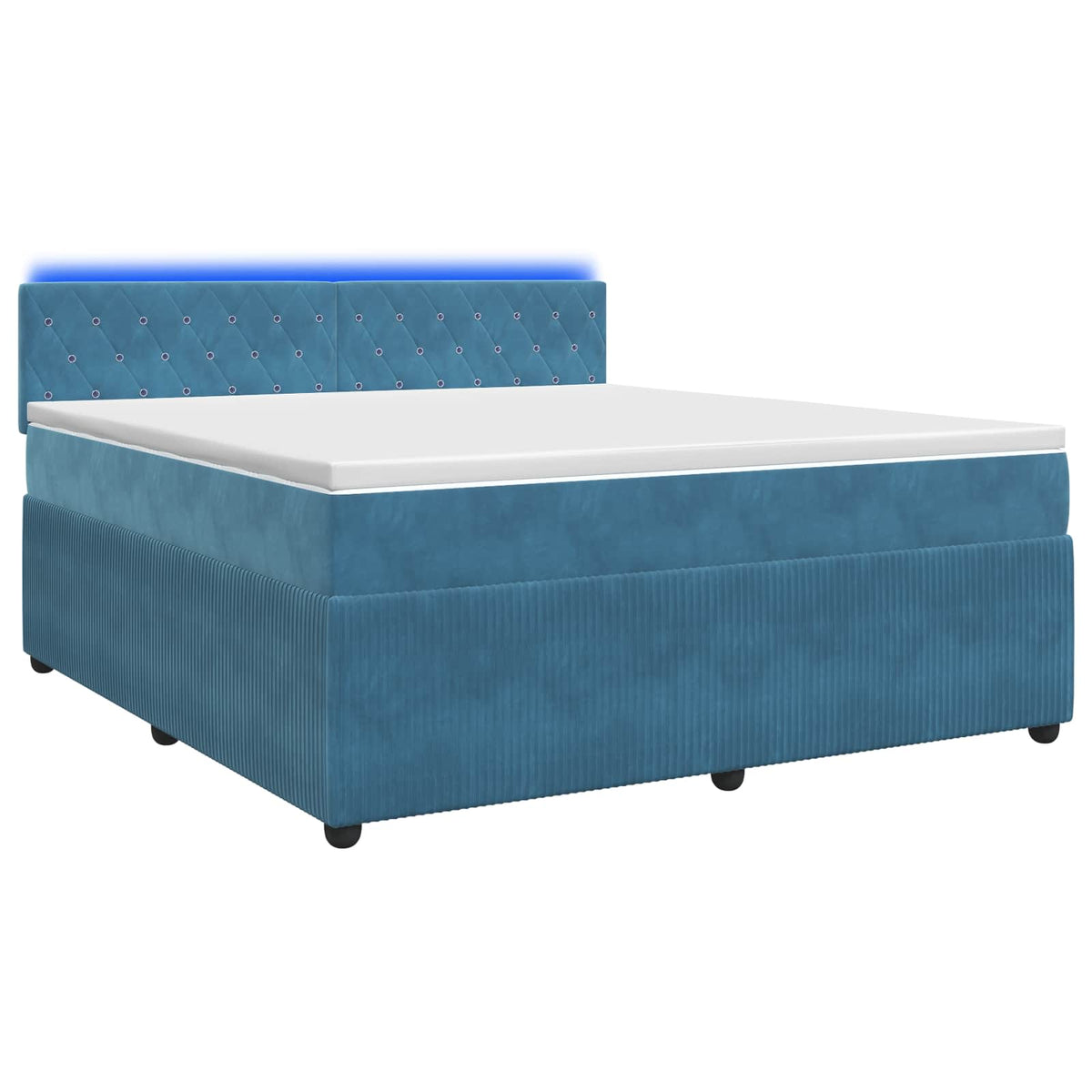 Boxspring krevet s madracem Plava 140 x 200 cm Baršun