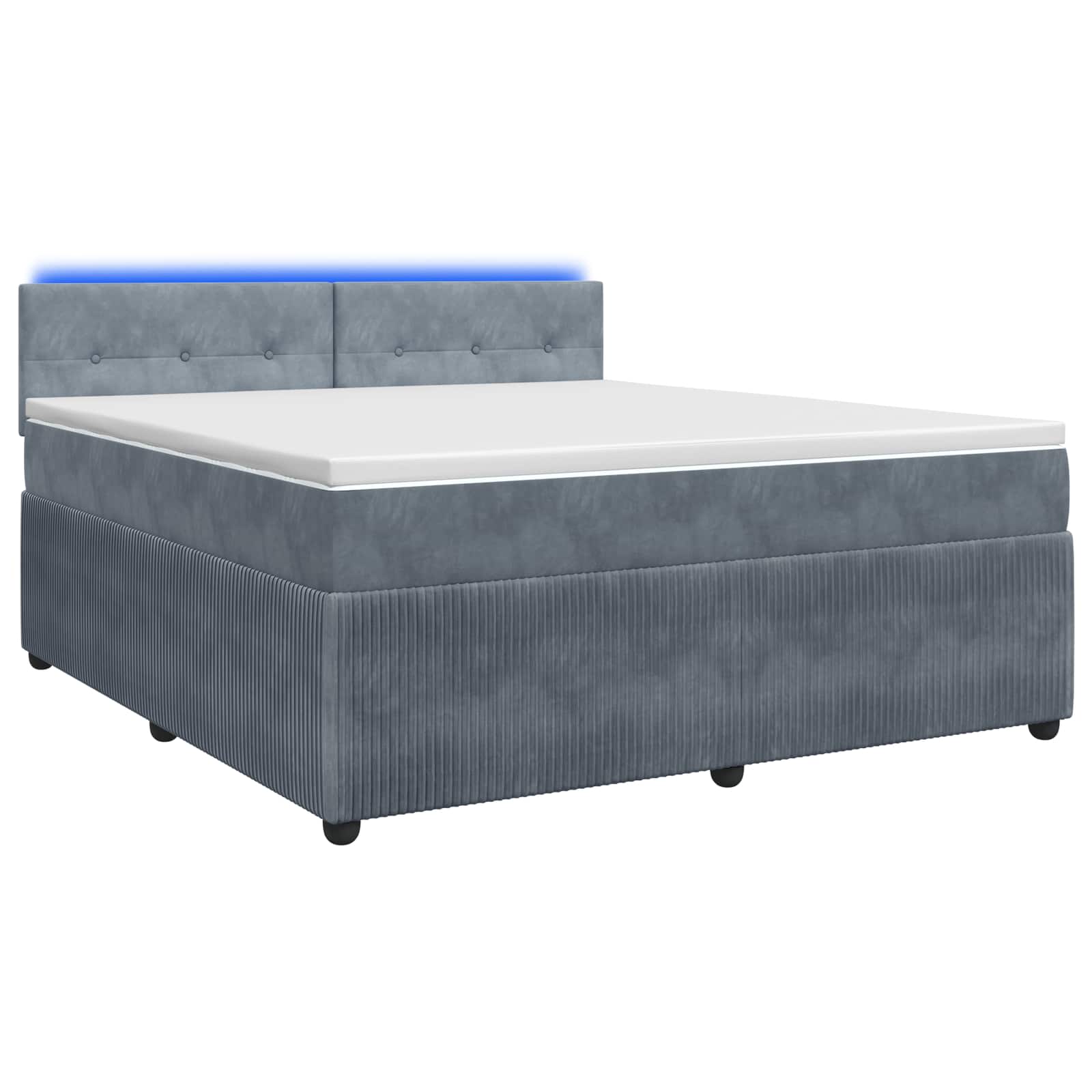 Boxspring krevet s madracem Tamnosiva 140 x 200 cm Baršun