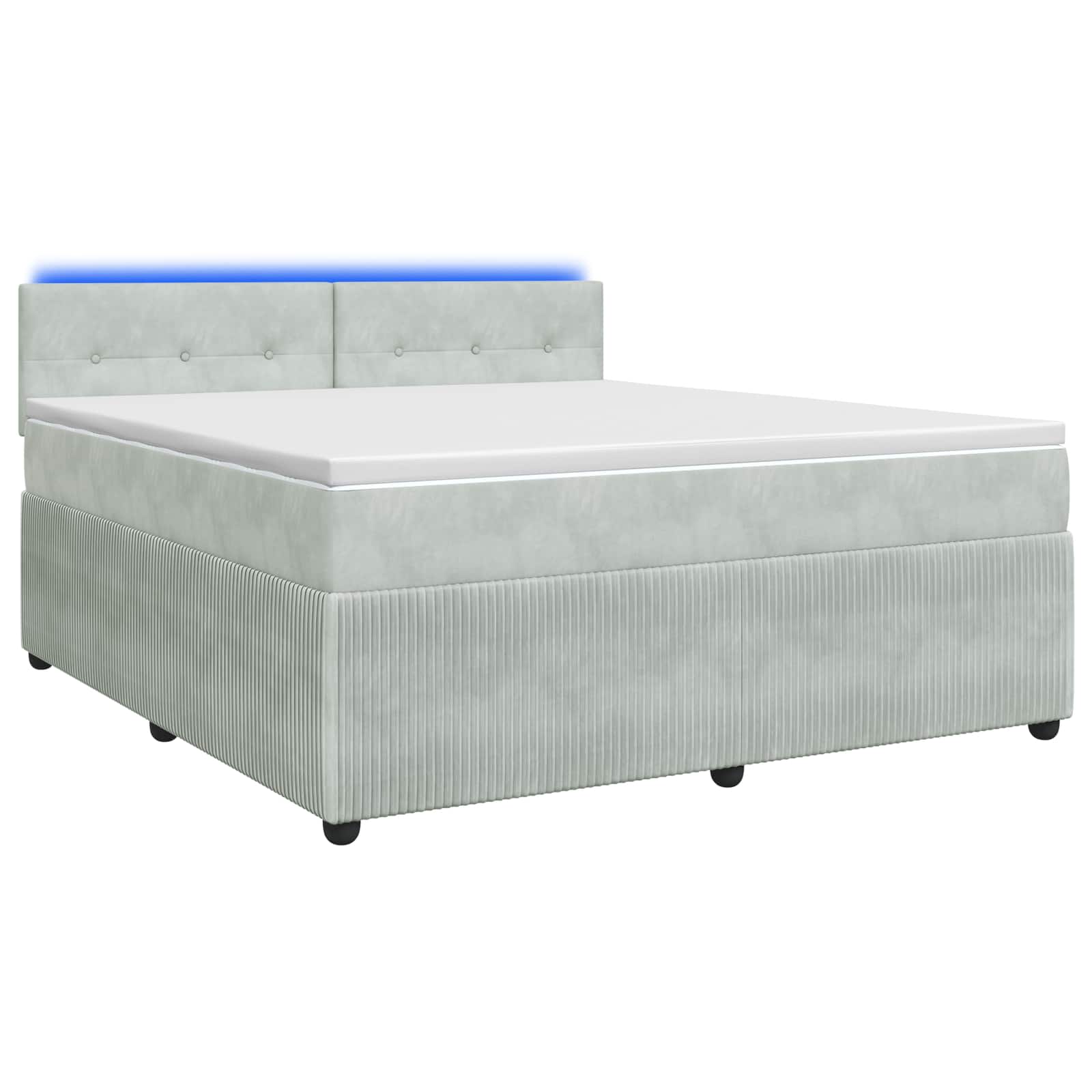Boxspring krevet s madracem Svjetlosiva 160 x 200 cm Baršun