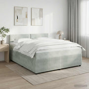 Boxspring krevet s madracem Svjetlosiva 160 x 200 cm Baršun