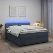 Boxspring krevet s madracem Tamnosiva 140 x 200 cm Baršun