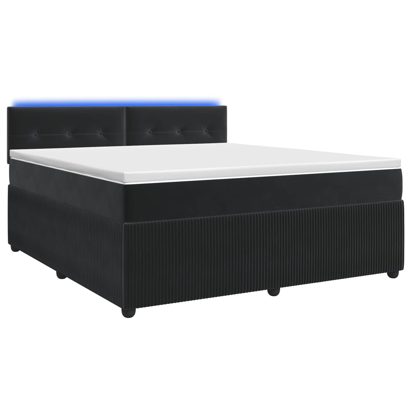 Boxspring krevet s madracem Crna 180 x 200 cm Baršun