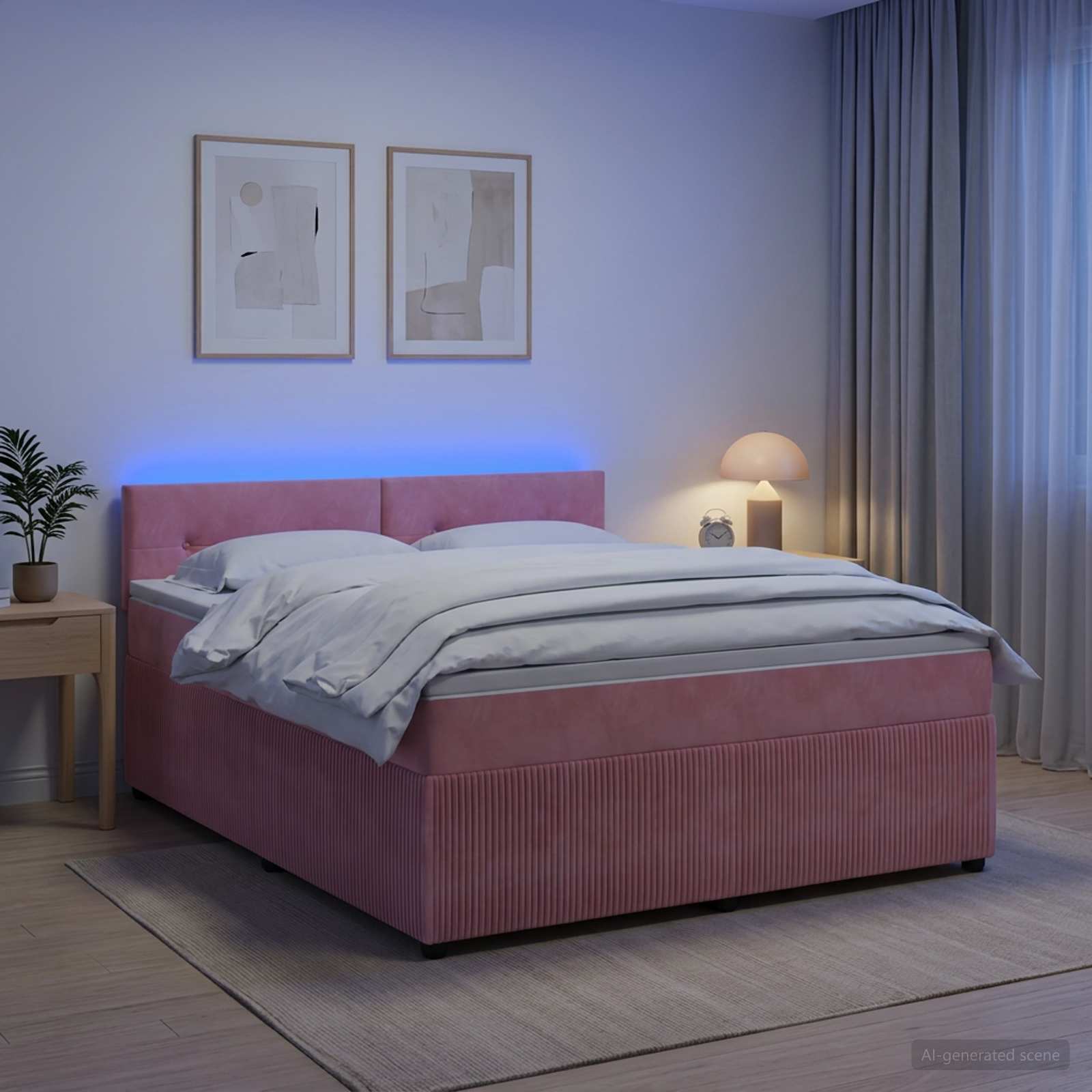 Boxspring krevet s madracem Ružičasta 180 x 200 cm Baršun
