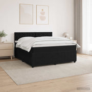 Boxspring krevet s madracem Crna 180 x 200 cm Baršun