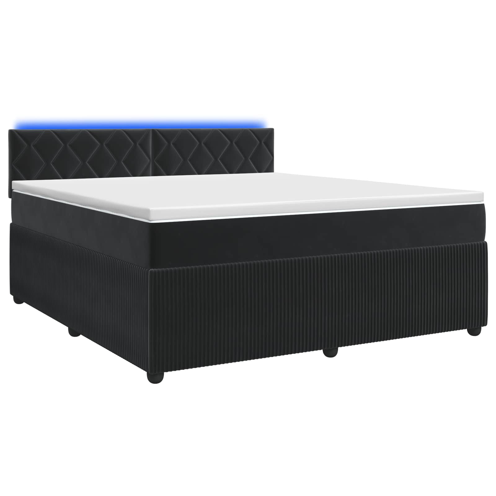 Boxspring krevet s madracem Crna 180 x 200 cm Baršun