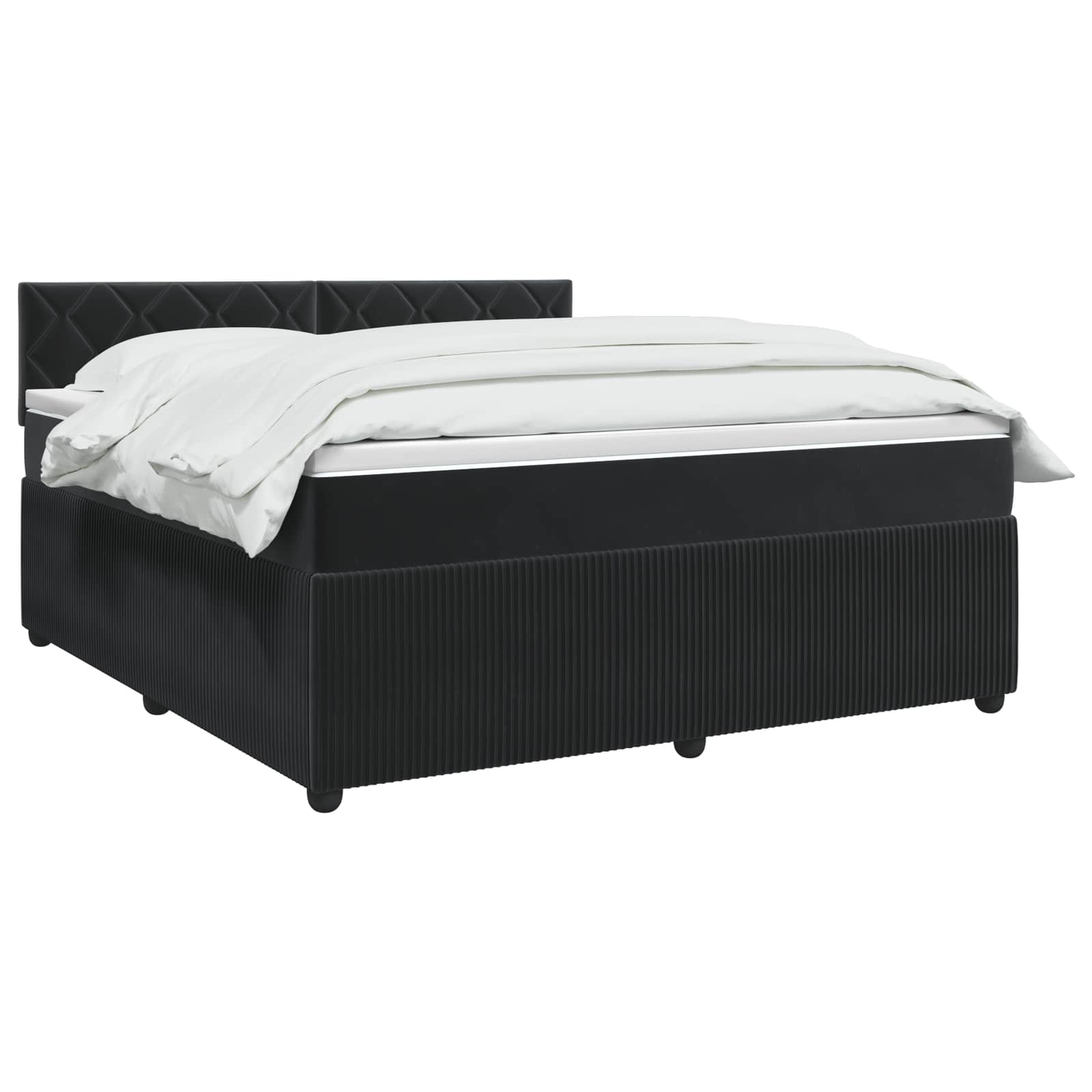 Boxspring krevet s madracem Crna 180 x 200 cm Baršun