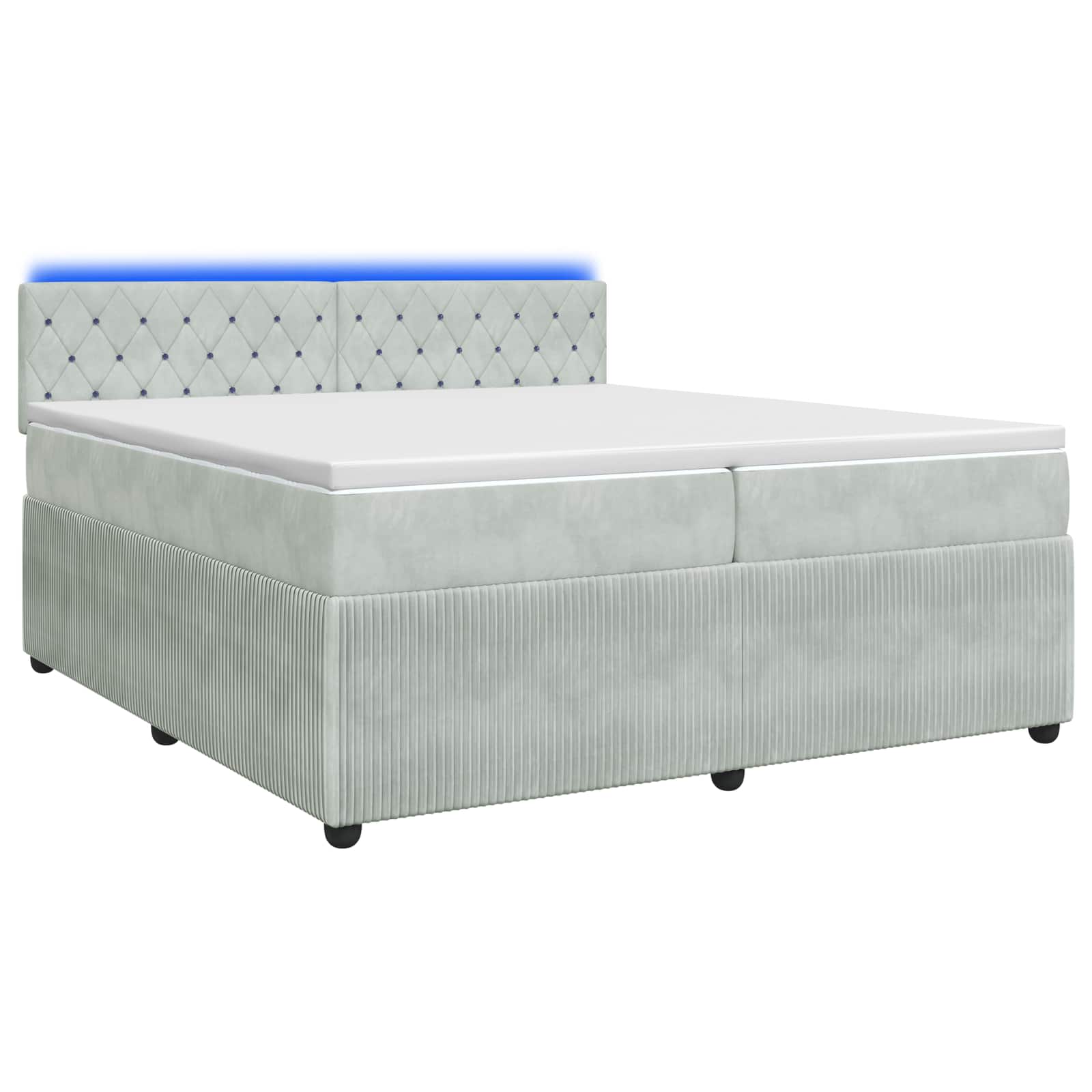 Boxspring krevet s madracem Svjetlosiva 200 x 200 cm Baršun