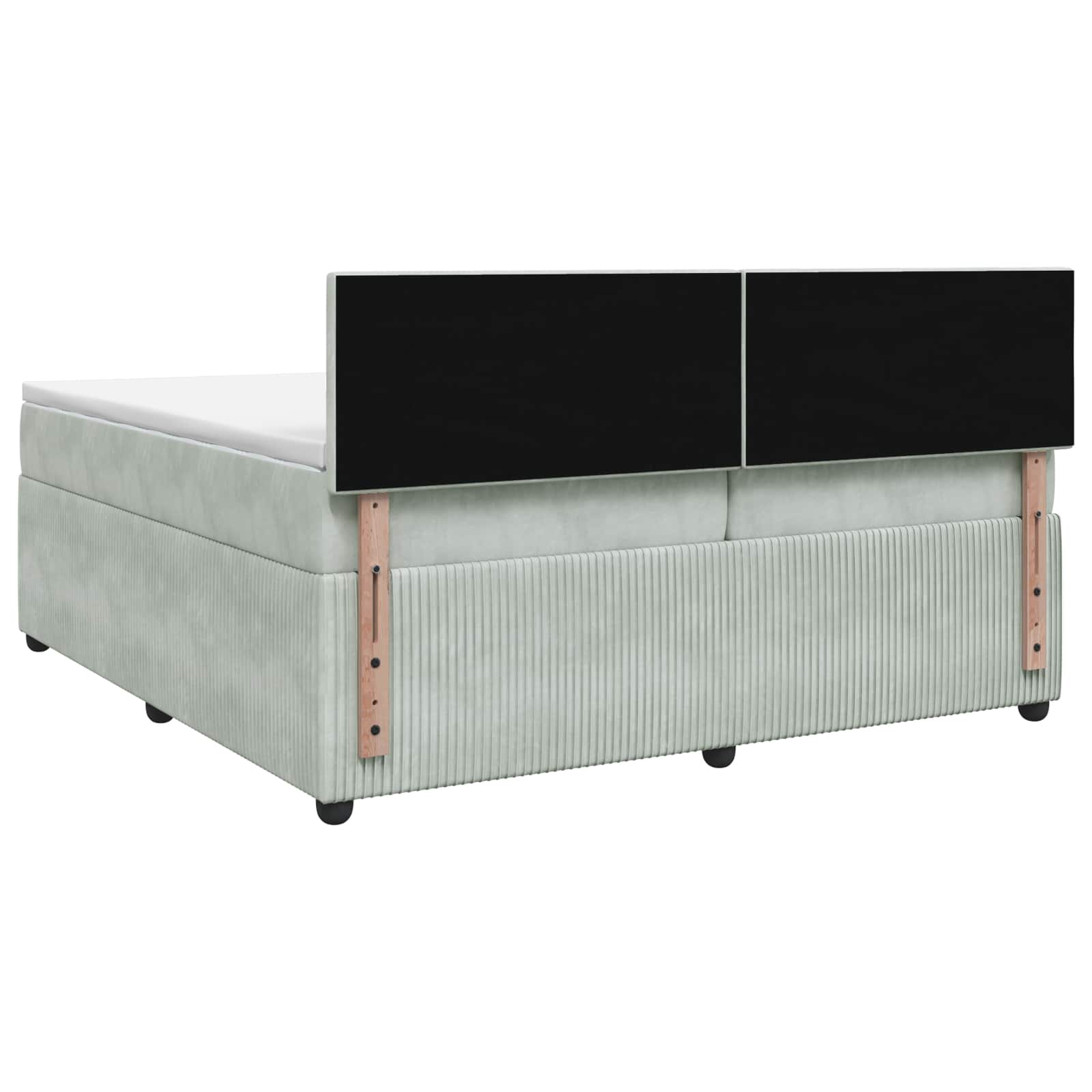 Boxspring krevet s madracem Svjetlosiva 200 x 200 cm Baršun