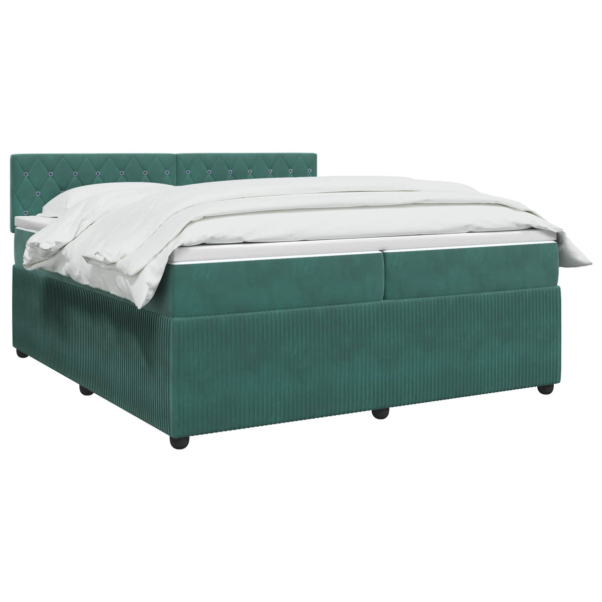 Boxspring krevet s madracem Tamnozelena 200 x 200 cm Baršun