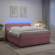 Boxspring krevet s madracem Ružičasta 200 x 200 cm Baršun