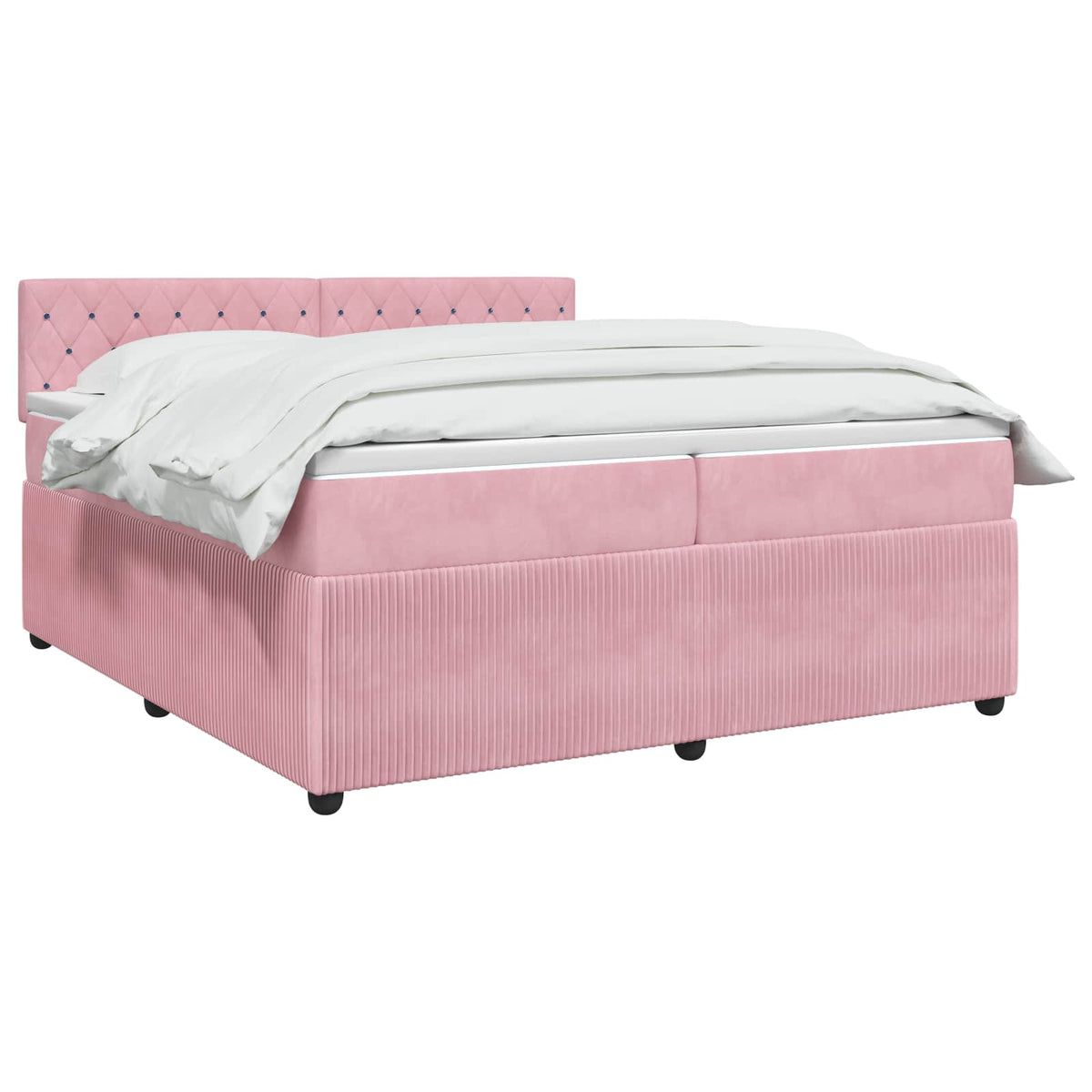 Boxspring krevet s madracem Ružičasta 200 x 200 cm Baršun