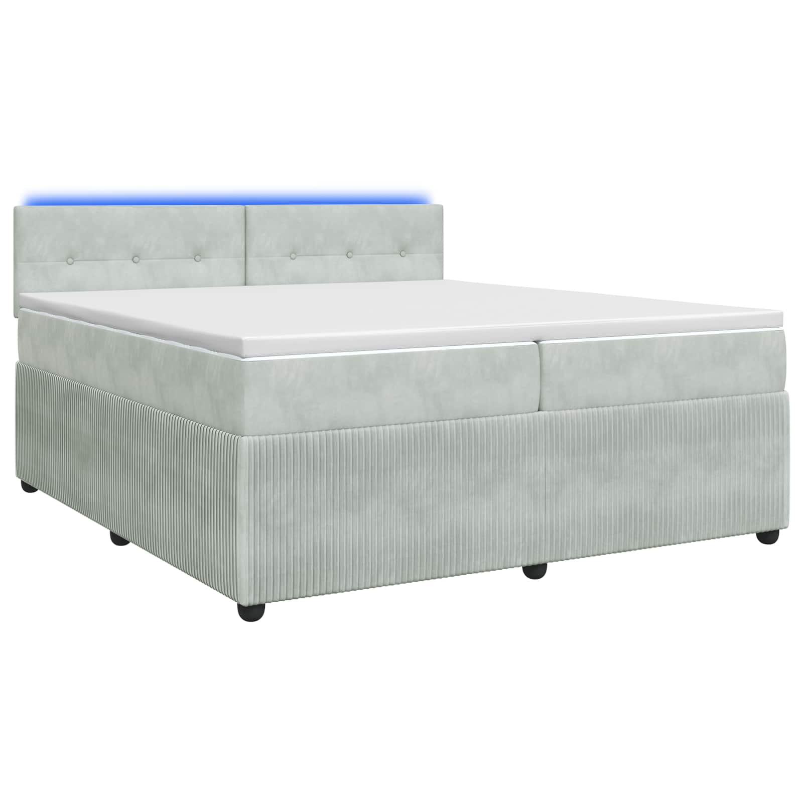 Boxspring krevet s madracem Svjetlosiva 200 x 200 cm Baršun