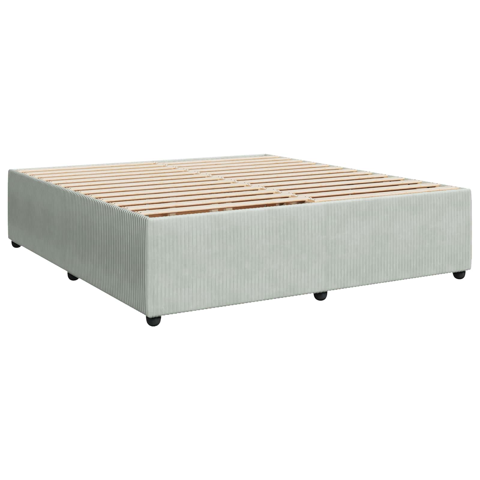 Boxspring krevet s madracem Svjetlosiva 200 x 200 cm Baršun