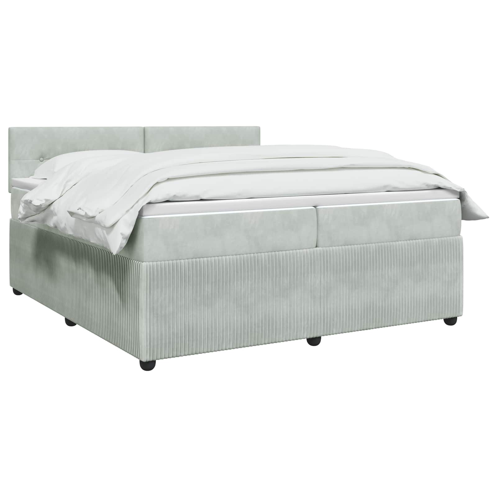 Boxspring krevet s madracem Svjetlosiva 200 x 200 cm Baršun