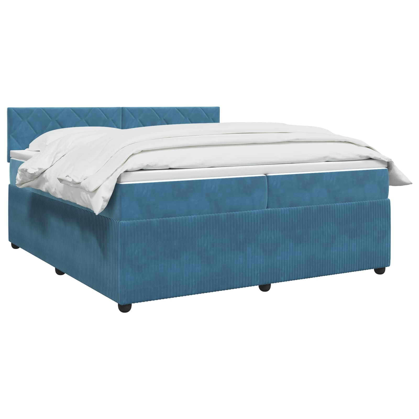 Boxspring krevet s madracem Plava 200 x 200 cm Baršun