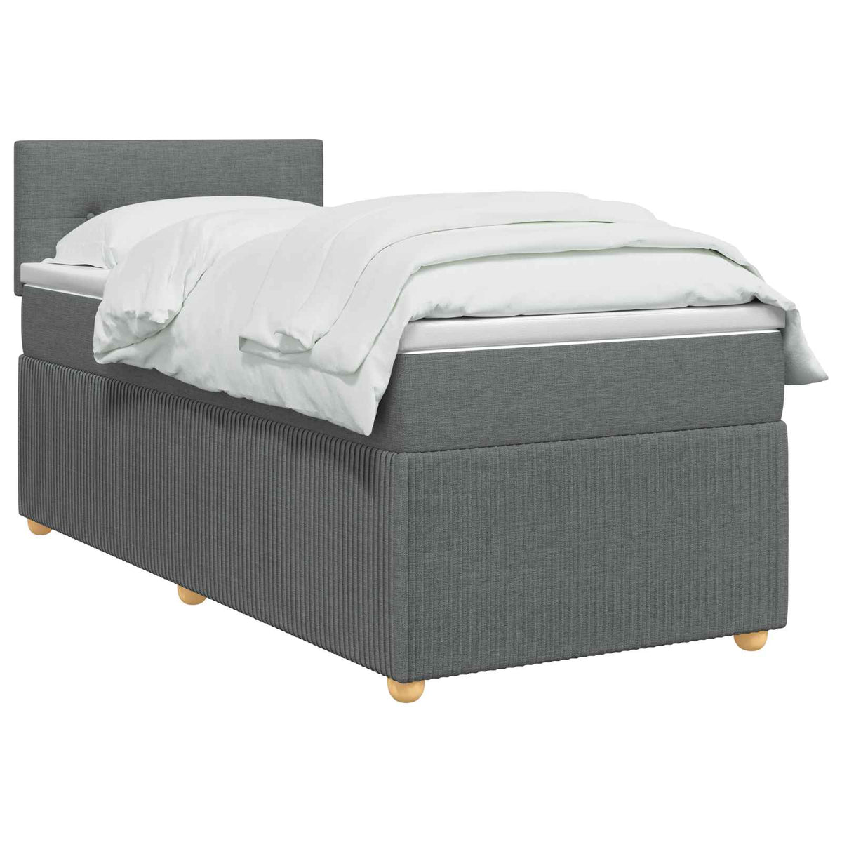 Krevet s box springom, madracem i LED-om Tamnosiva 90 x 190 cm