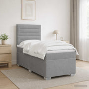 Boxspring krevet s madracem Svjetlosiva 90 x 190 cm Tkanina