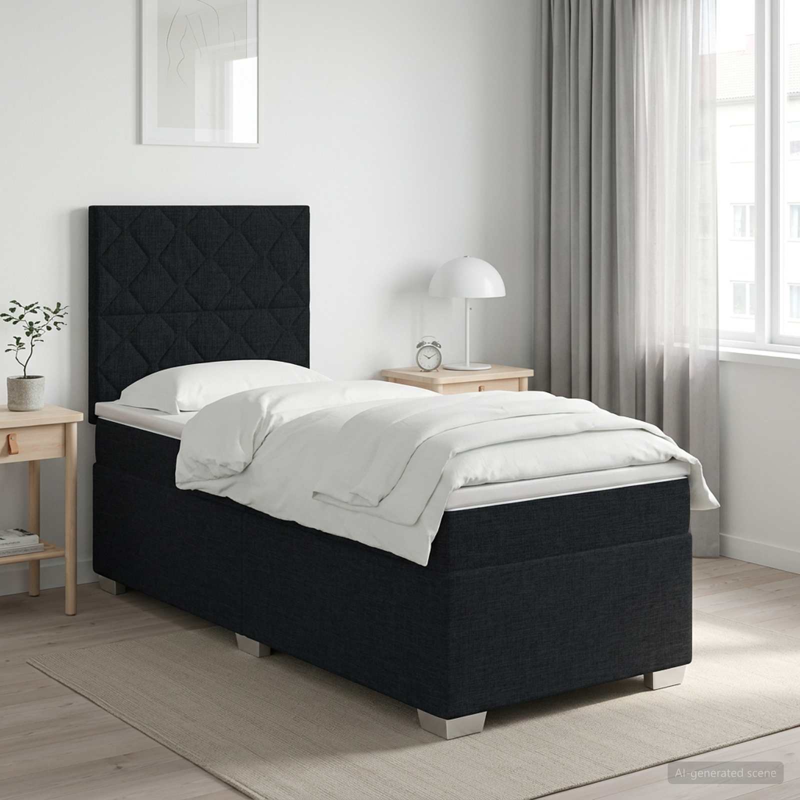 Boxspring krevet s madracem Crna 80 x 200 cm Tkanina