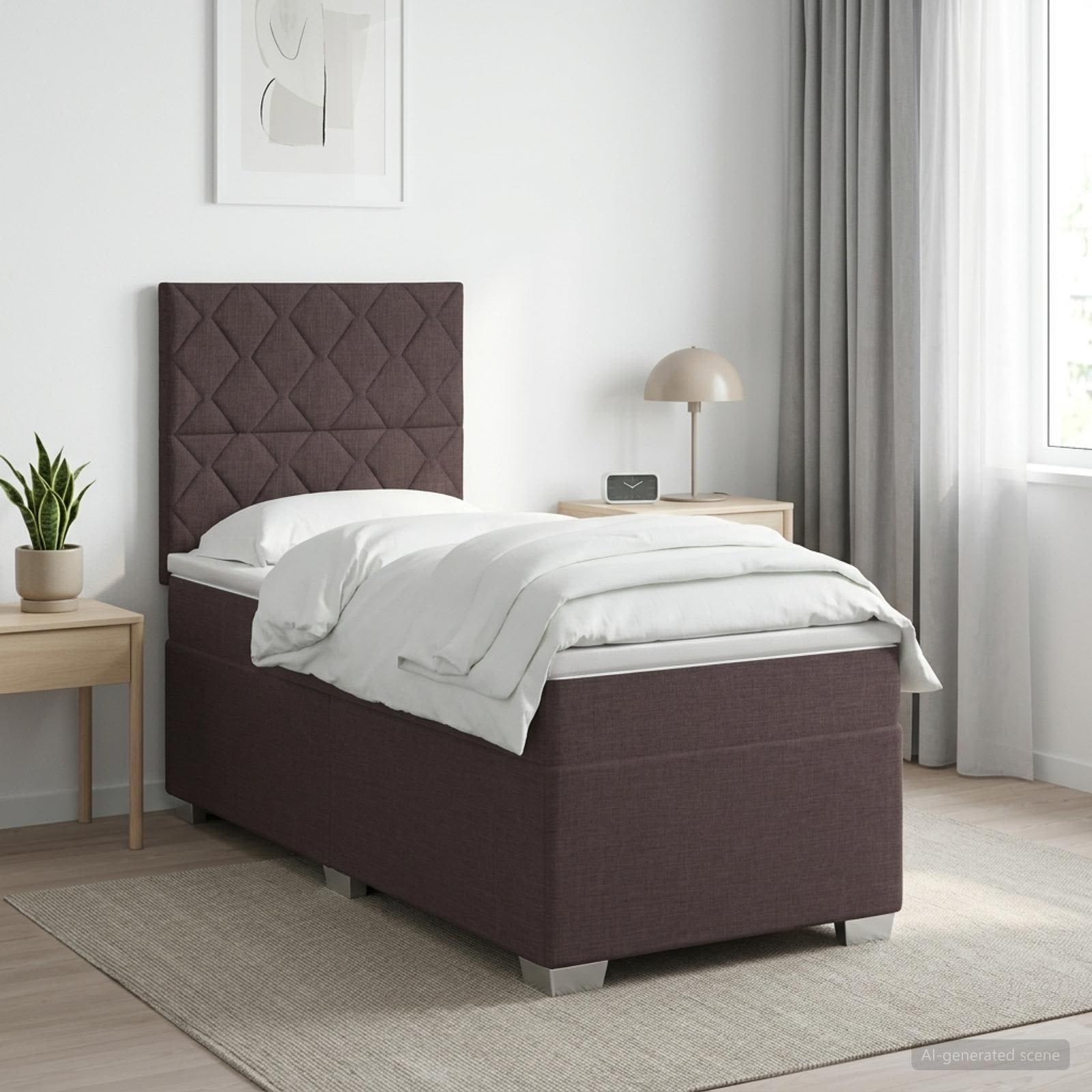 Boxspring krevet s madracem Tamno smeđa 80 x 200 cm Tkanina
