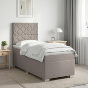 Boxspring krevet s madracem Sivosmeđa 100 x 200 cm Tkanina