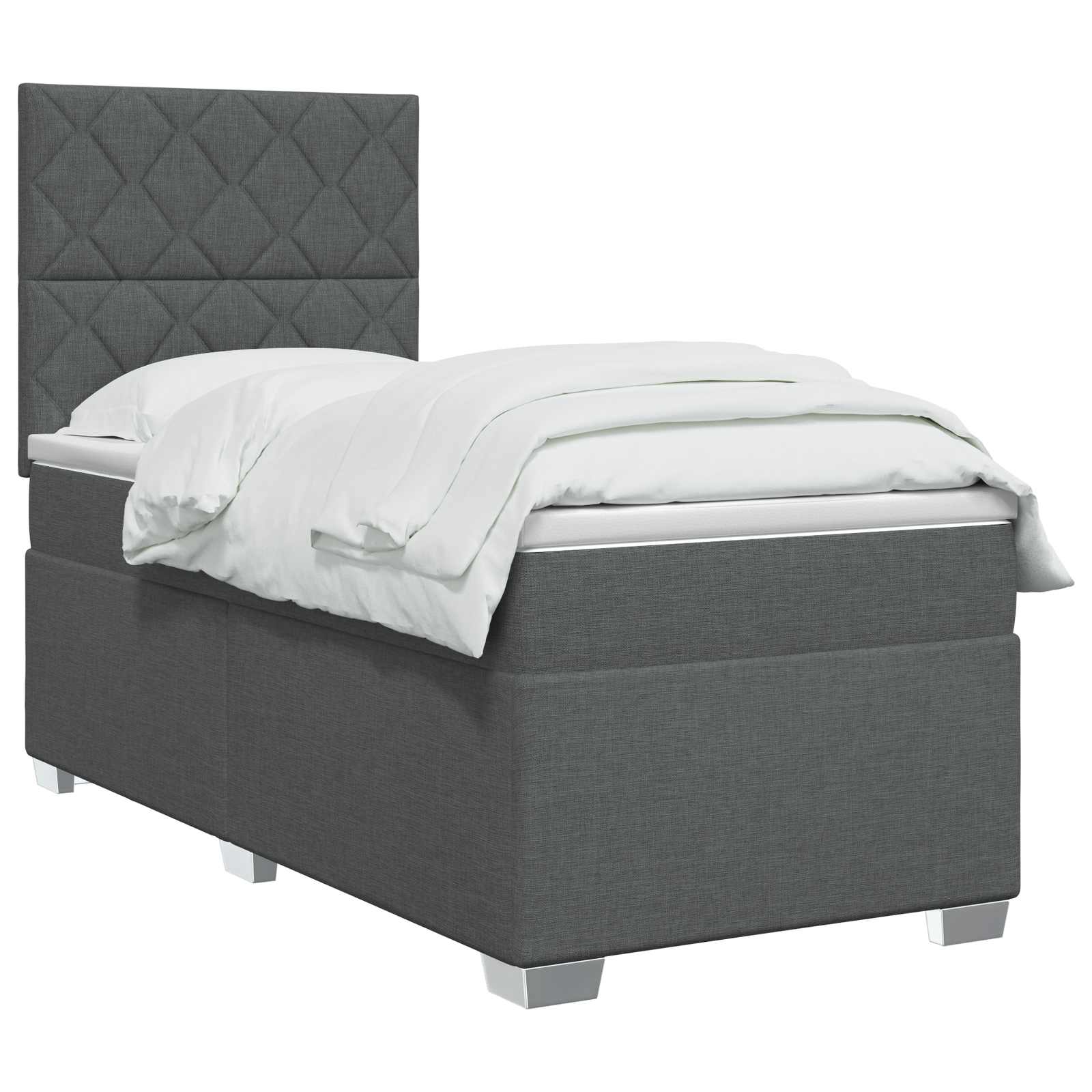 Boxspring krevet s madracem Tamnosiva 90 x 190 cm Tkanina