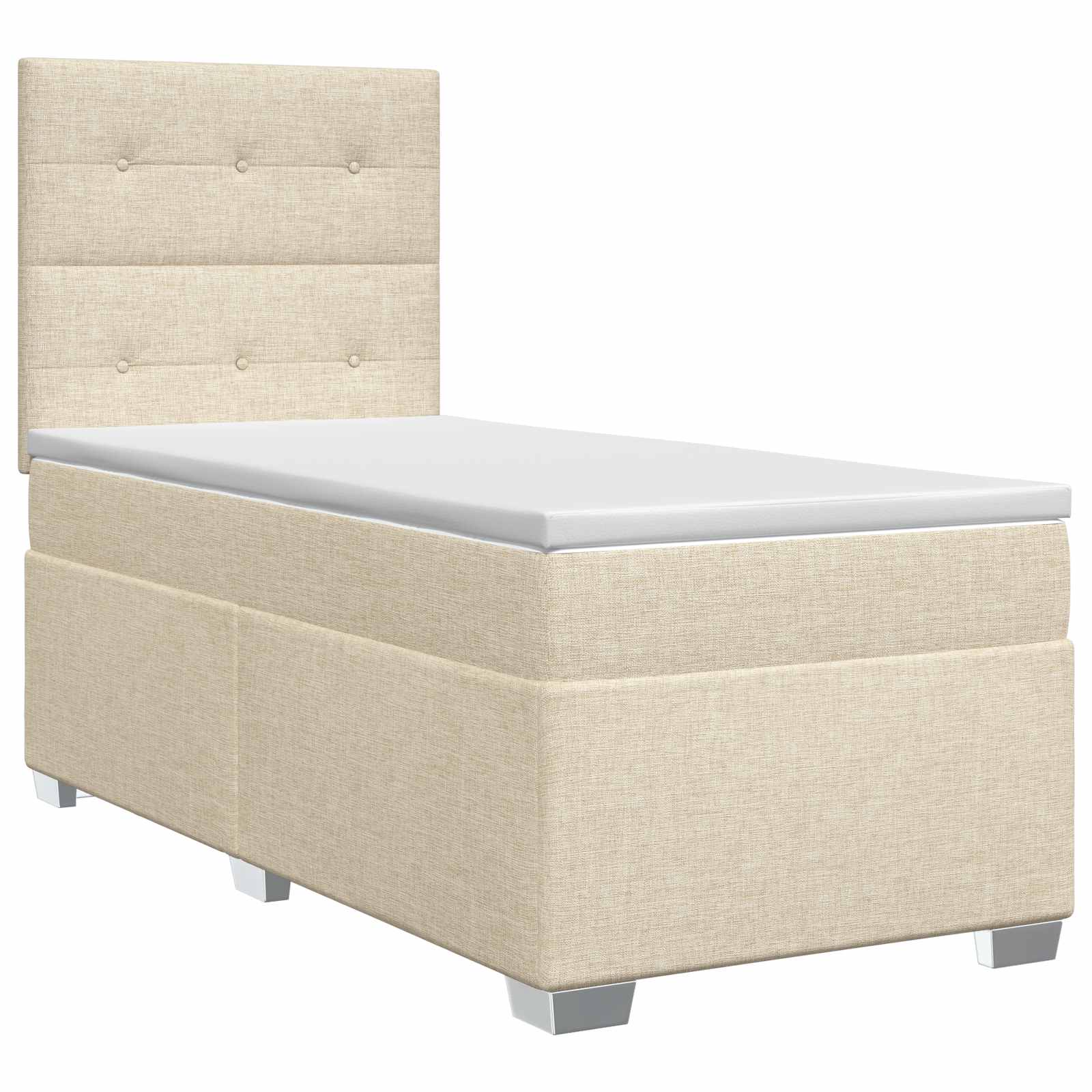 Boxspring krevet s madracem Krem 90 x 200 cm Tkanina