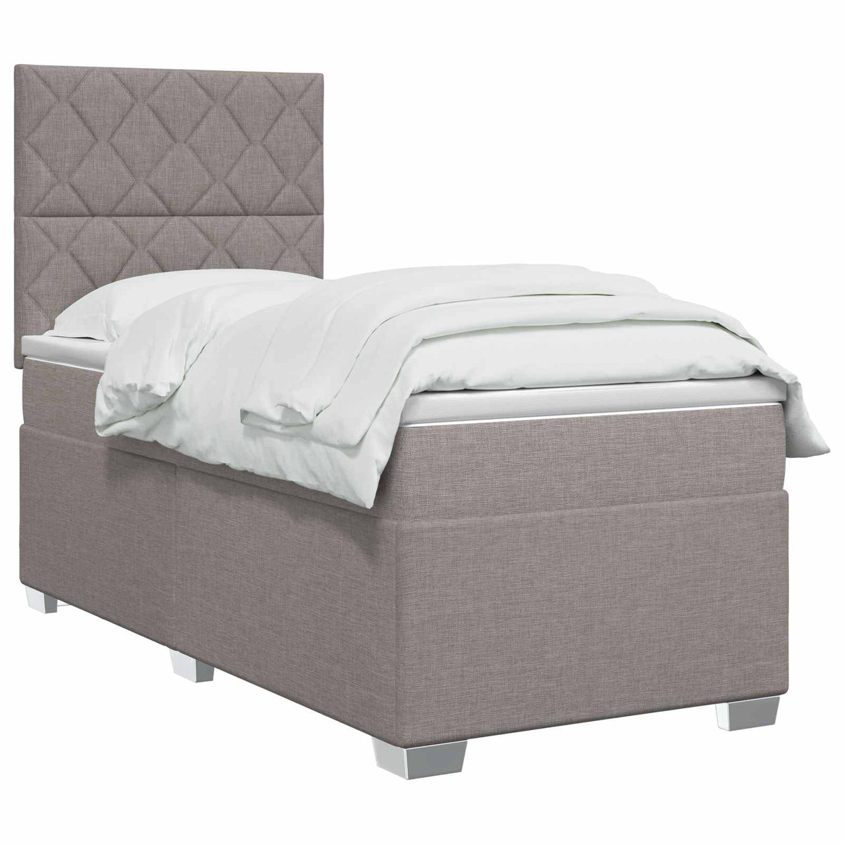Boxspring krevet s madracem Sivosmeđa 100 x 200 cm Tkanina