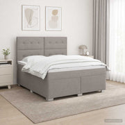 Boxspring krevet s madracem Sivosmeđa 160 x 200 cm Tkanina Smeđesiva 200 x 160 x 140.5 cm