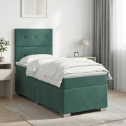 Boxspring krevet s madracem Tamnozelena 80 x 200 cm Baršun