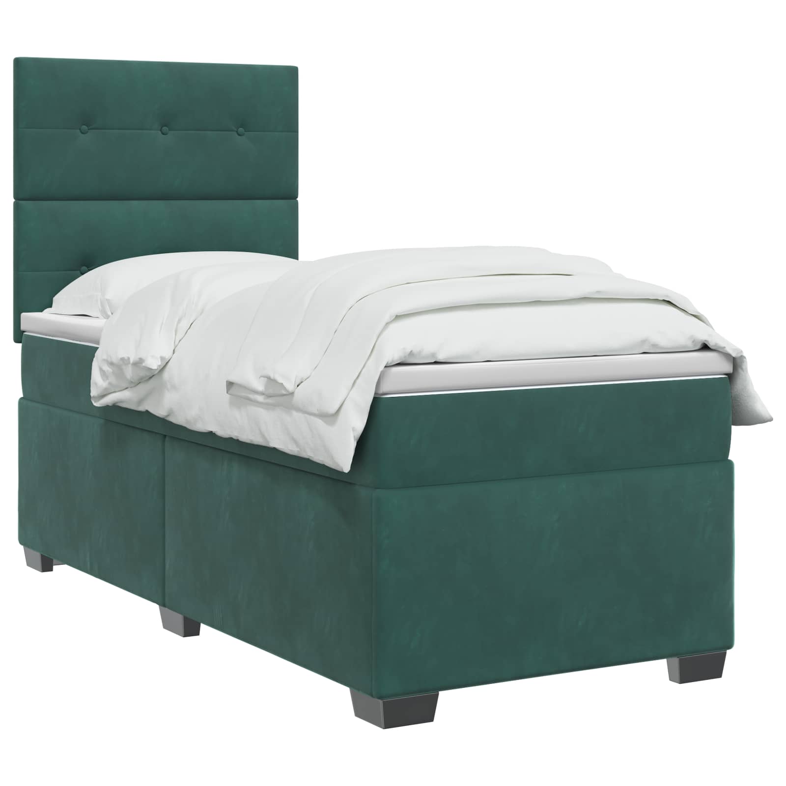 Boxspring krevet s madracem Tamnozelena 80 x 200 cm Baršun