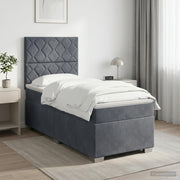 Boxspring krevet s madracem Tamnosiva 90 x 190 cm Baršun
