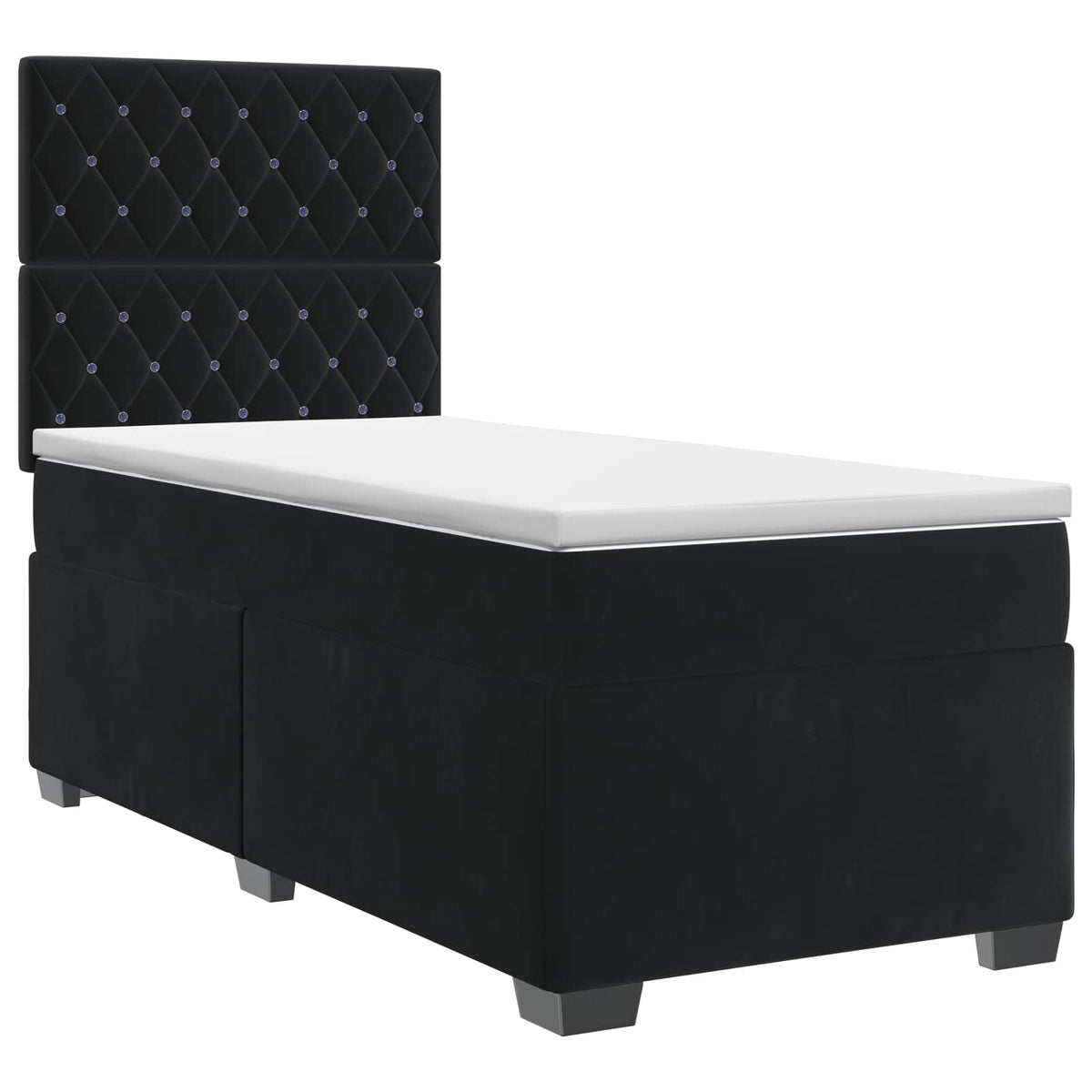 Boxspring krevet s madracem Crna 90 x 190 cm Baršun