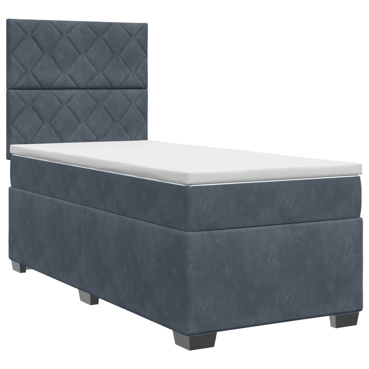 Boxspring krevet s madracem Tamnosiva 90 x 190 cm Baršun