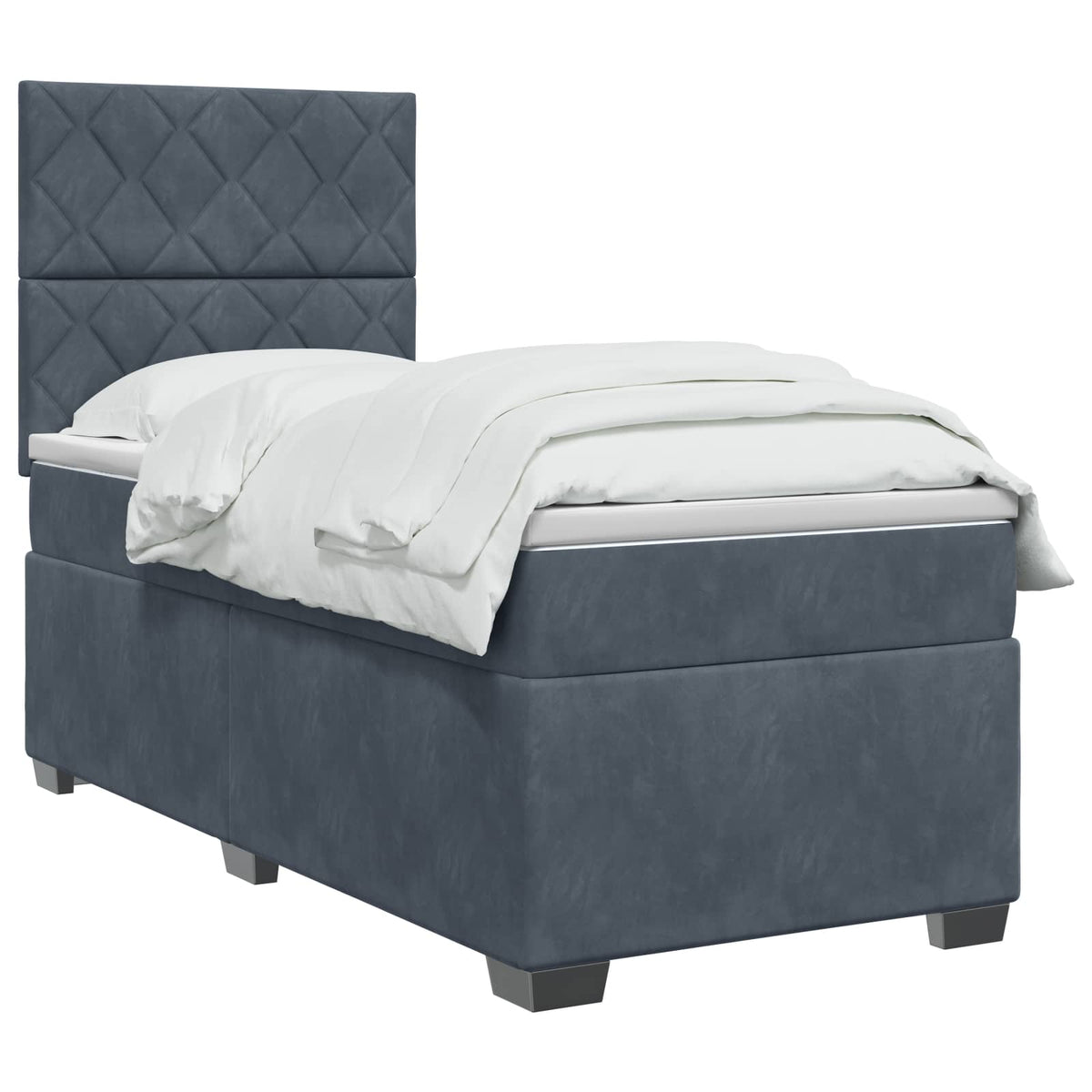 Boxspring krevet s madracem Tamnosiva 90 x 190 cm Baršun