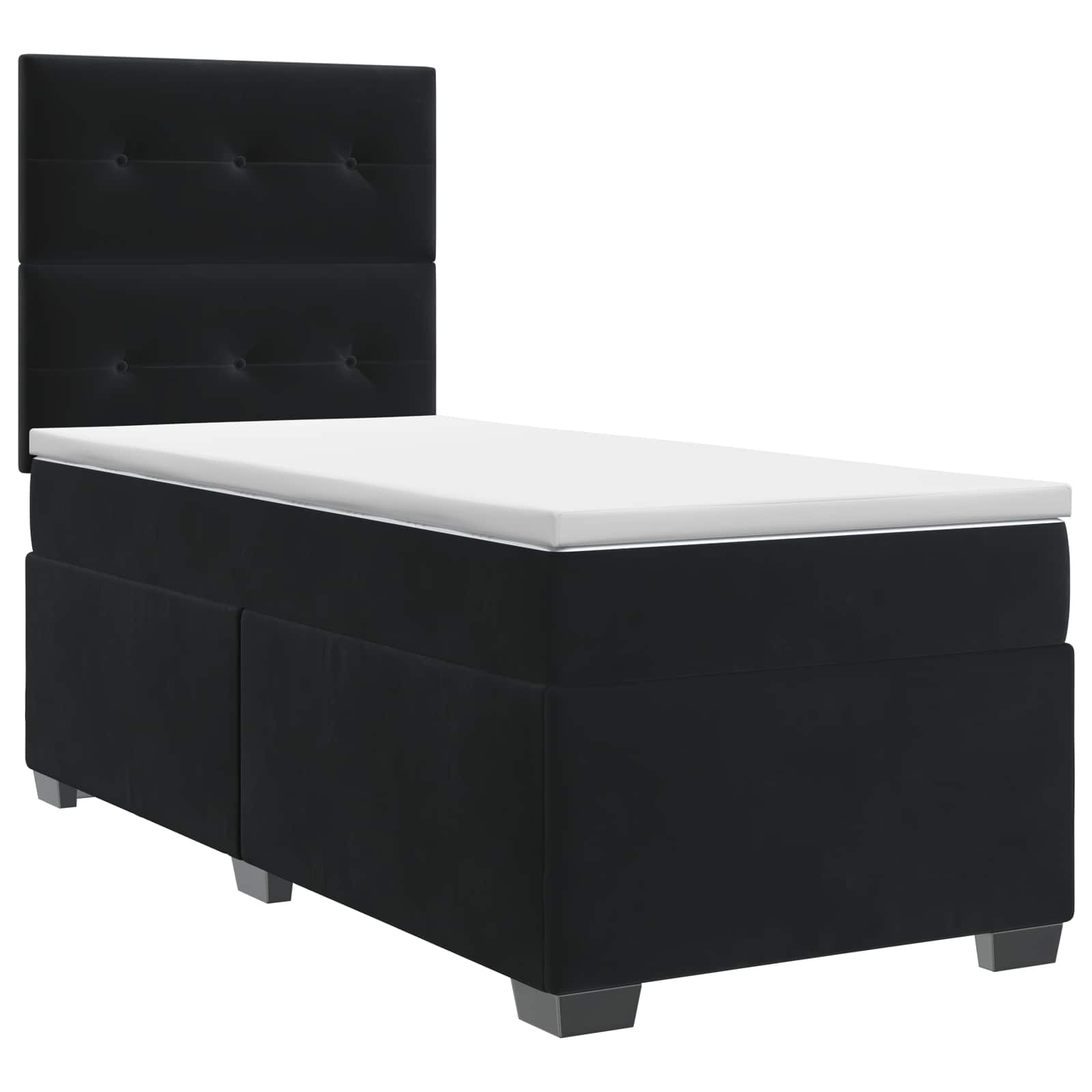 Boxspring krevet s madracem Crna 90 x 200 cm Baršun
