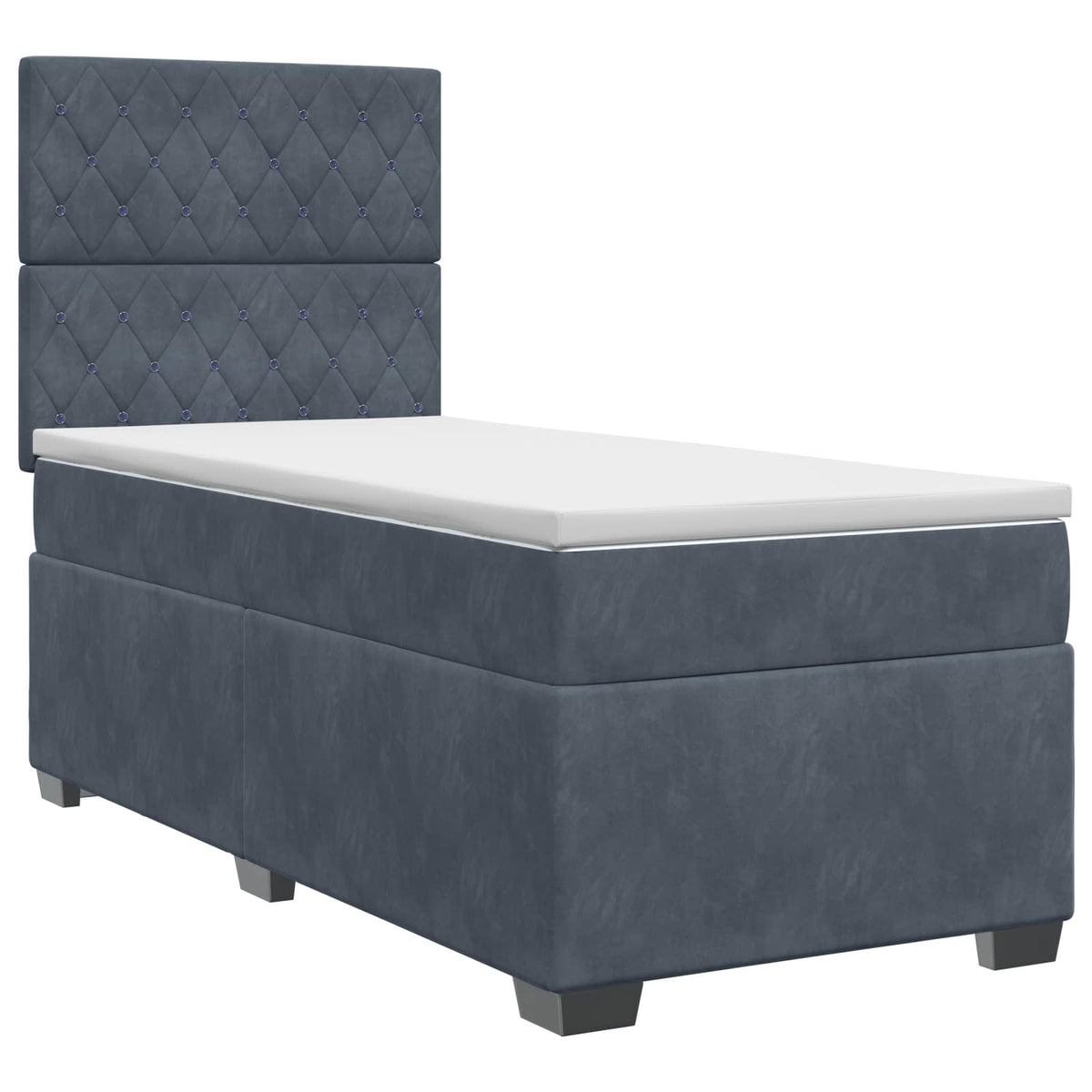 Boxspring krevet s madracem Tamnosiva 100 x 200 cm Baršun