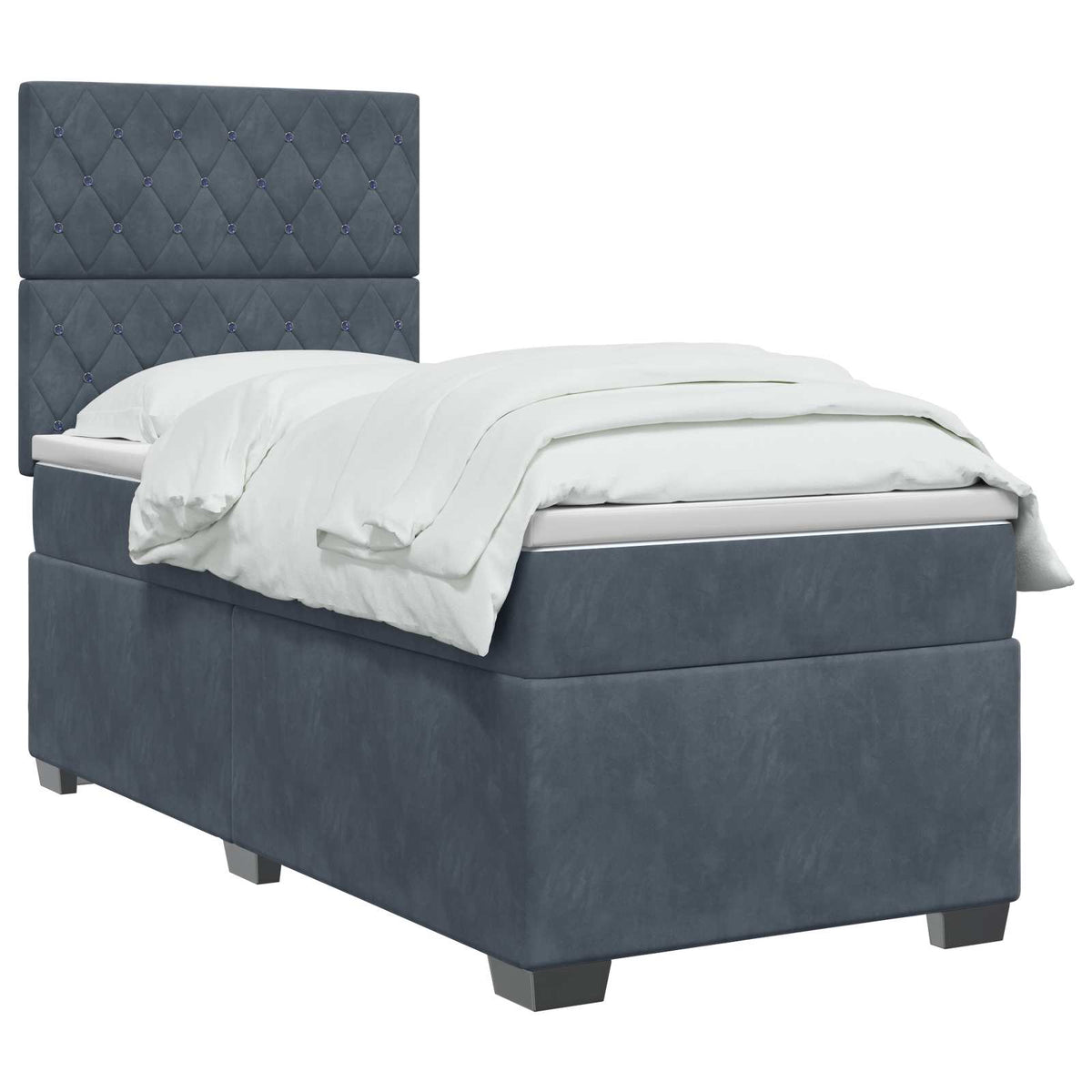 Boxspring krevet s madracem Tamnosiva 100 x 200 cm Baršun