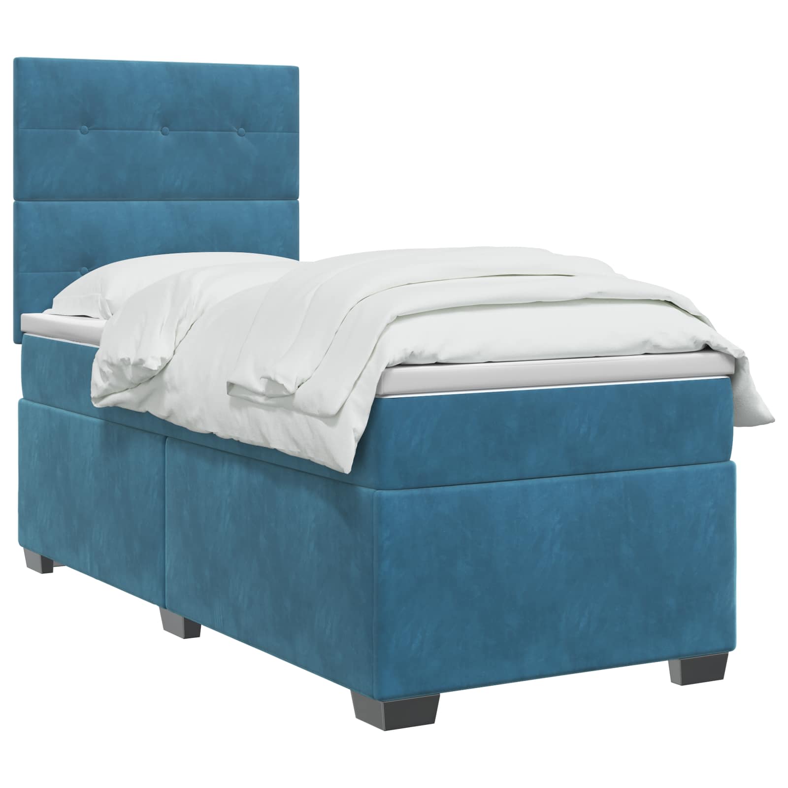 Boxspring krevet s madracem Plava 100 x 200 cm Baršun