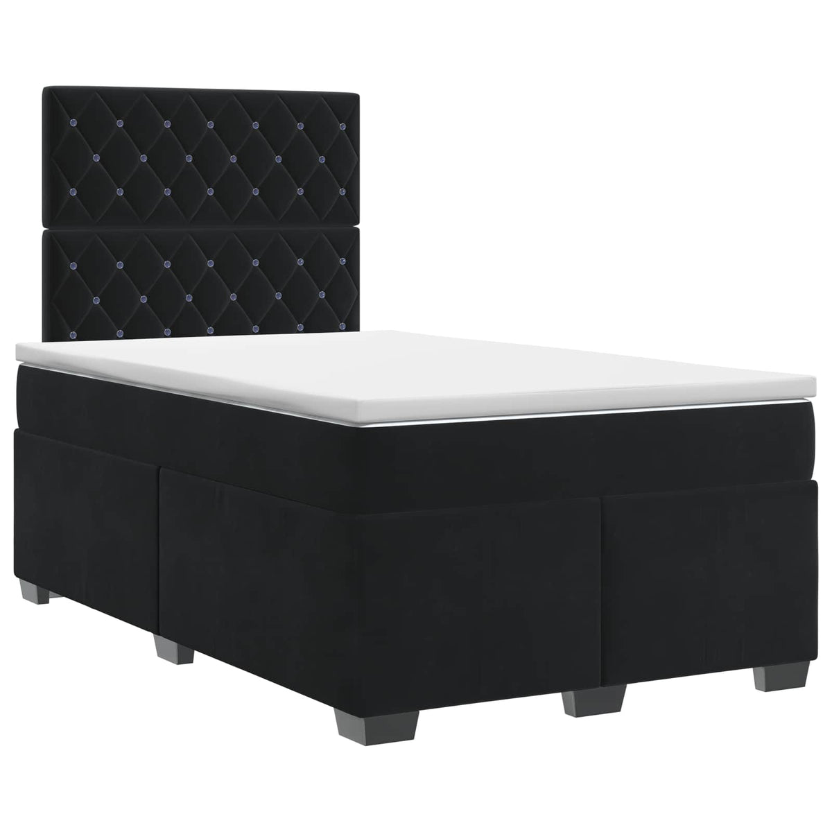 Boxspring krevet s madracem Crna 120 x 190 cm Baršun