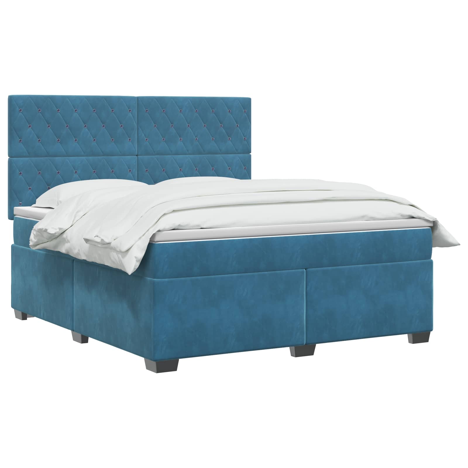 Boxspring krevet s madracem Plava 140 x 190 cm Baršun