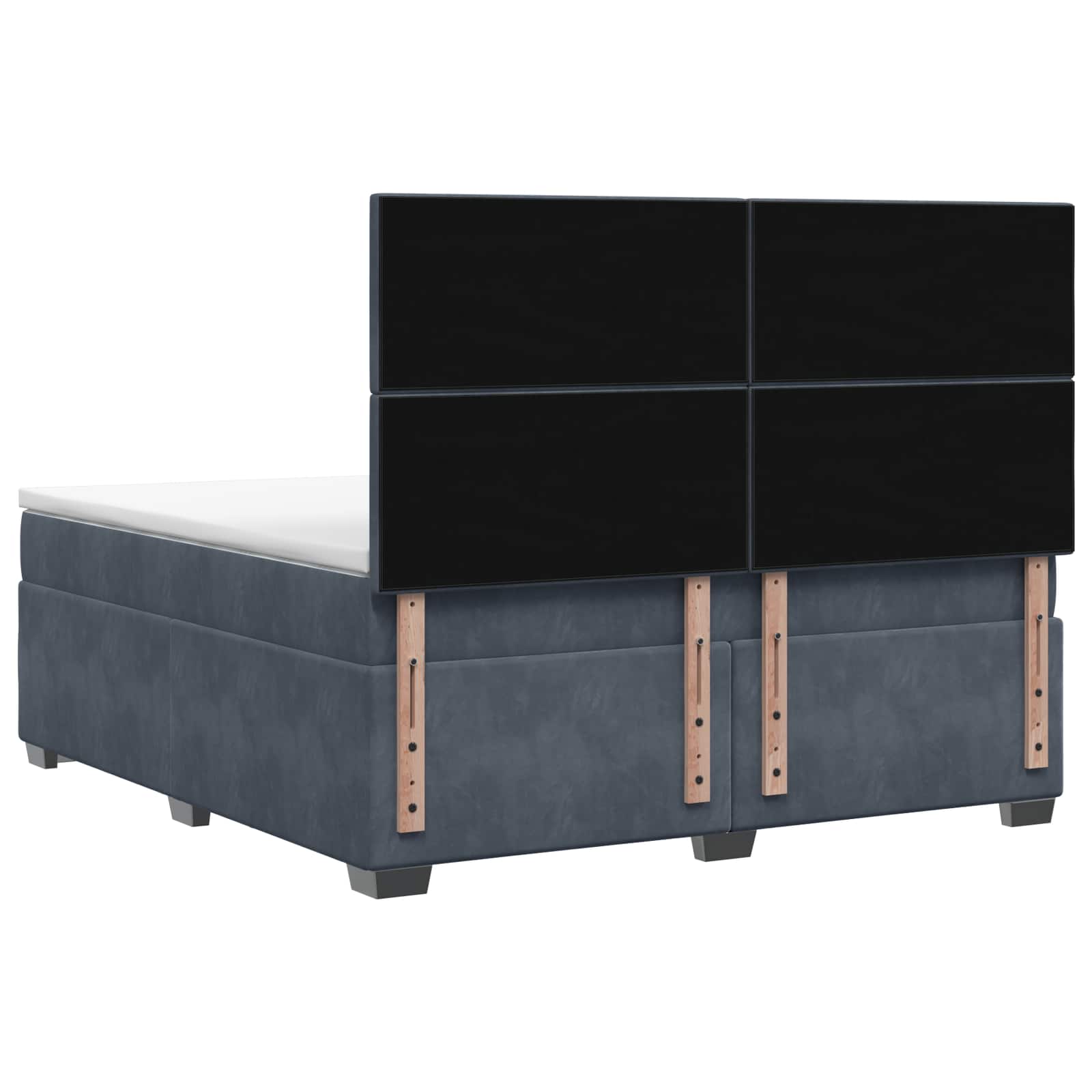 Boxspring krevet s madracem Tamnosiva 140 x 190 cm Baršun