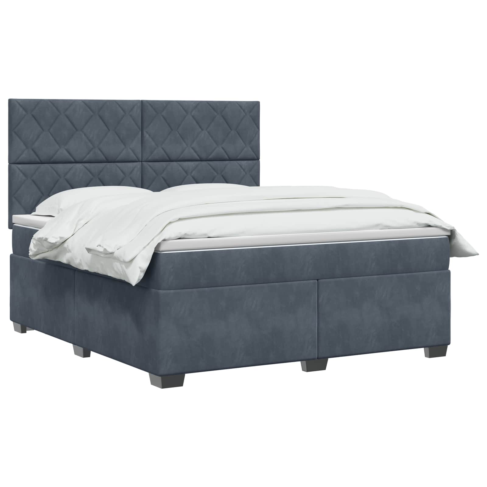 Boxspring krevet s madracem Tamnosiva 140 x 190 cm Baršun