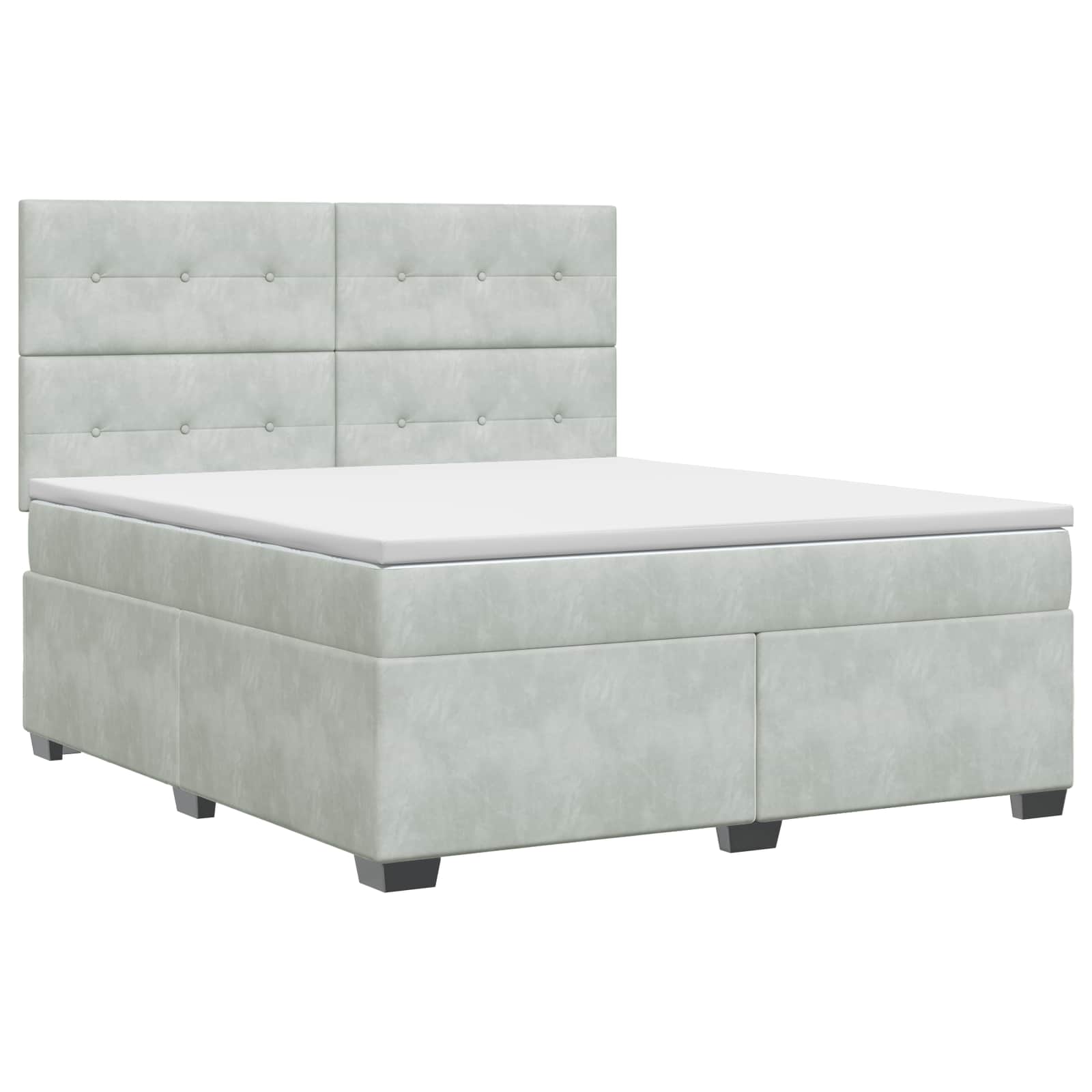 Boxspring krevet s madracem Svjetlosiva 160 x 200 cm Baršun