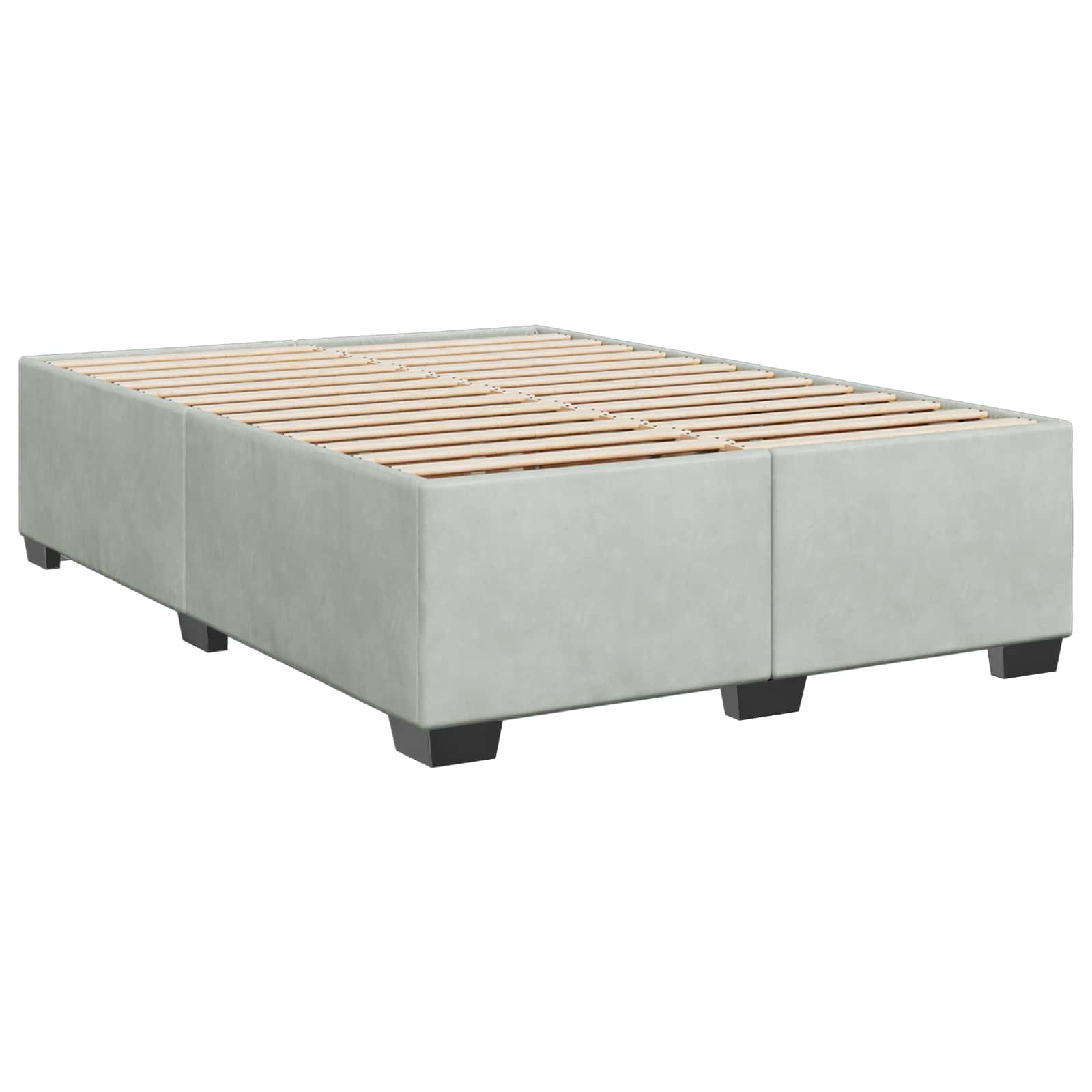 Boxspring krevet s madracem Svjetlosiva 160 x 200 cm Baršun