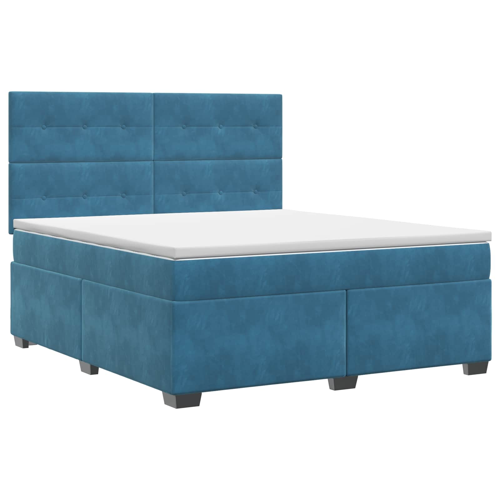 Boxspring krevet s madracem Plava 160 x 200 cm Baršun